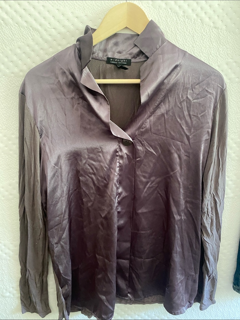 Midnight Boden Lavender-Sheen Button Front Blouse